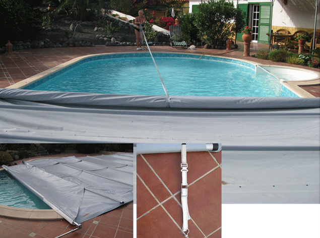 Abdeckung manuell, am Beckenrand aufliegend