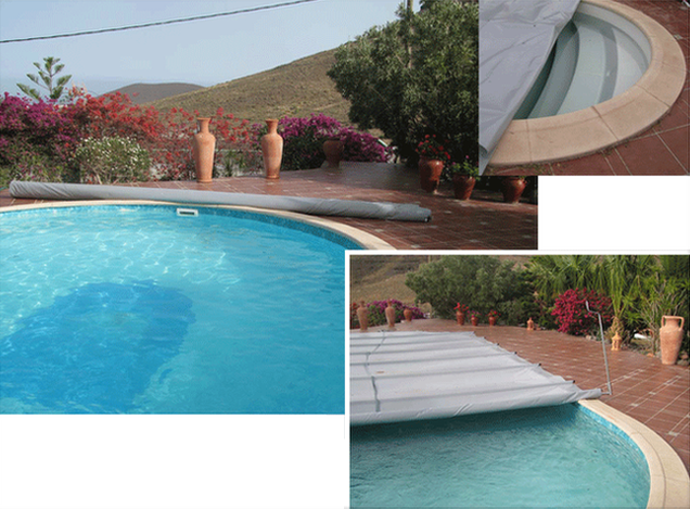 Abdeckung manuell, am Beckenrand aufliegend